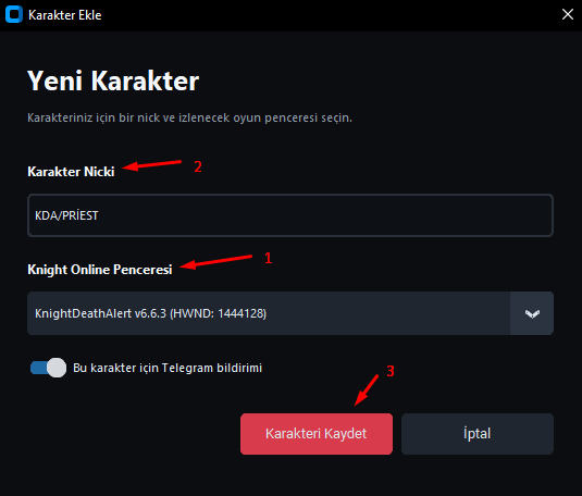 İlk Karakterinizi Ekleyin