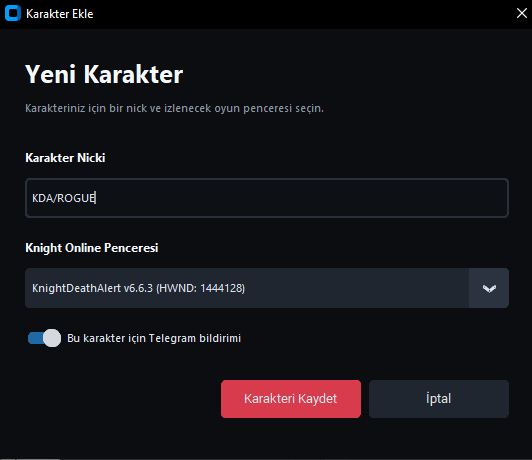 İkinci Karakterinizi Ekleyin